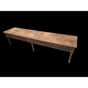 Old Bench From An Alsatian Convent From The 19th Century 