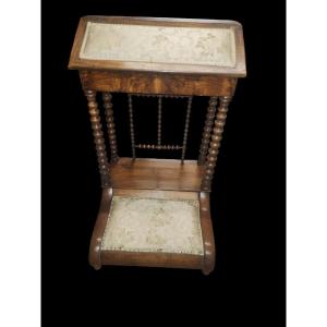 Restoration Period Walnut Prayer Table 