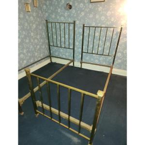 2 Brass Beds 90cm Wide Circa 1930