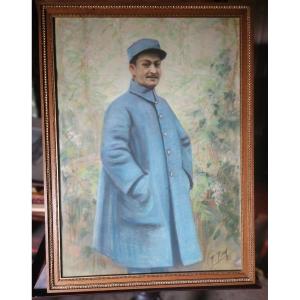 Painting Representing A Soldier From The First World War By Paul Remy 1922