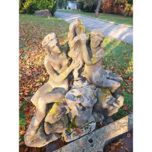 Sculpted Stone In Pink Sandstone From An Alsatian Residence