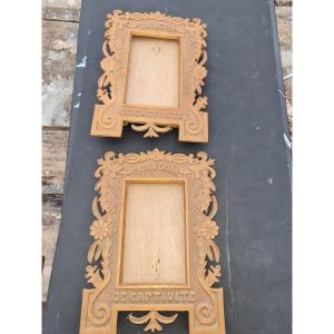 Pair Of Wooden Captivity Souvenir Frames