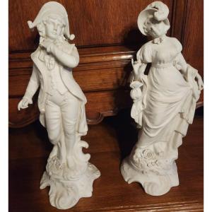 Pair Of Incredible Biscuits. Late 19th Century, Bouvier Mark And Crossed Swords On The Bases.
