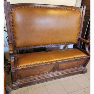Ba C Art Nouveau Oak Entrance Hall Chest