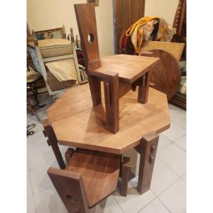 Set Of 4 Chairs And Table By Ewin Egel 1963