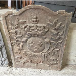 Highly Decorated 18th Century Cast Iron Fireplace Plate