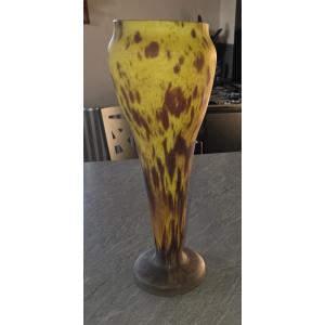 Glass Paste Vase From The 1930s Signed Lorrain