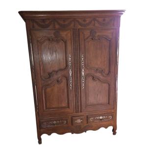 19th Century Richly Carved Oak Lorraine Armoire