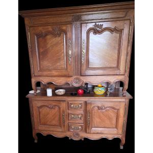 Lorraine Sideboard, 2 Sections, Late 19th Century, In Oak, From The Vezelise Area 