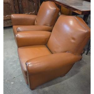 Pair Of 1930s Club Armchairs