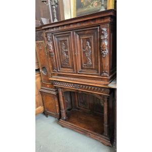 Early 20th Century Gothic Style Walnut Cabinet 