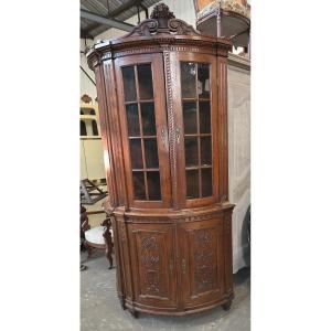 2 19th Century Oak Corner Cabinets (fake Pair) Very Richly Carved