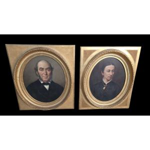 Pair Of Napoleon III Portraits In Very Pretty Gilded Frames 