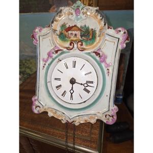 Black Forest Clock With Earthenware Facade 