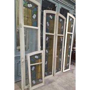 A Set Of Art Nouveau Stained Glass Windows From A Bourgeois House In Nancy