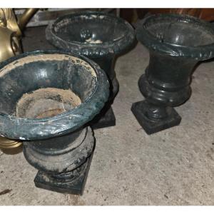 Series Of Cast Iron Medici Vases From The Late 19th And Early 20th Centuries 