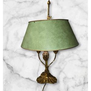 Three-light Lamp And Lampshade Lucien Gau 31313 Nymphéa Classique