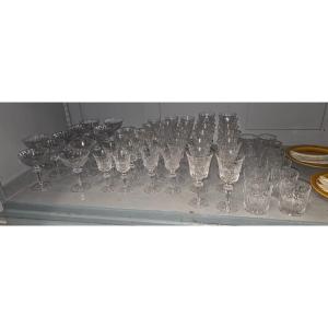 Saint Louis Crystal Glassware Service, Louis Tommy Pattern 