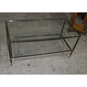 1970s Coffee Table With Two Shelves In The Style Of Maison Jansen 