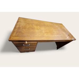 Oak Desk From The 1930s (former Editorial Office Of The Est Républicain Newspaper)
