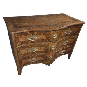 18th Century Alsatian Commode With Curved, Marquetry Details 