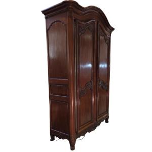 Louis XV Style Wardrobe From A Bordeaux Château, Made Of Cuban Mahogany