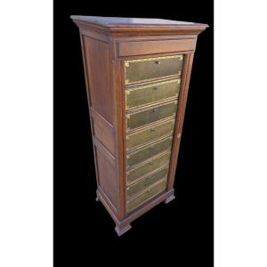 Early Oak Cardboard Box, Notary's Style, Early 1900s