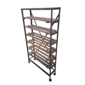 Early 20th-century Wooden And Metal Shelf Used For Maturing Cheeses