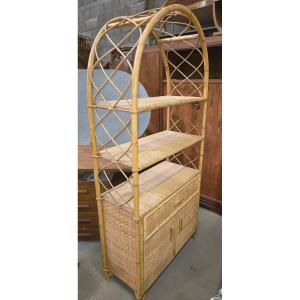 Rattan Bookcase From The 60s And 70s