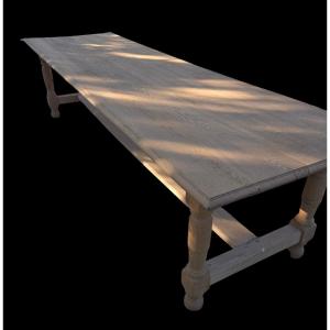 Very Large Oak Table From The 1st Part Of The 20th Century Sanded
