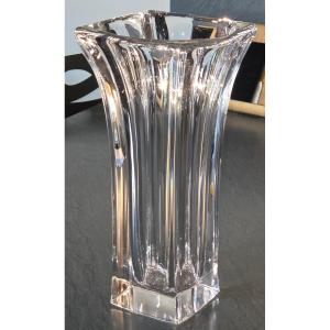 Large 50's Crystal Vase From Vannes Le Chatel