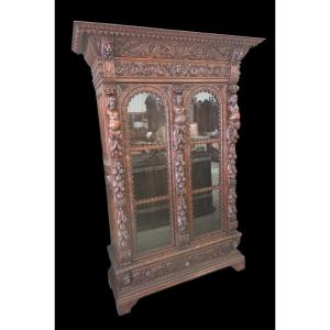 Mid-19th Century Renaissance Oak Bookcase