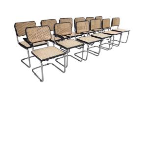 Set Of 1 B34 Armchair 11 Marcel Breuer B32 Cesca Chairs From A Factory Meeting Room