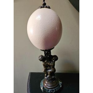 Ostrich Egg Base 19th Century 
