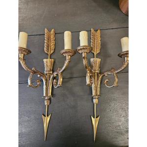 Pair Of Empire Style Wall Lights 