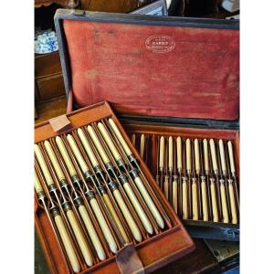 19th Century Silver And Steel Knife Set 