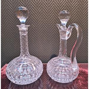 Crystal Carafe And Ewer Duo