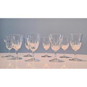 8 Baccarat Crystal Wine Glasses