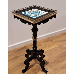 Napoleon III Bolster Blackened Wood Ceramic Tile In The Taste Of Old Man