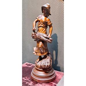 Large Sculpture In Regulates “la Botteleuse” By Rousseau