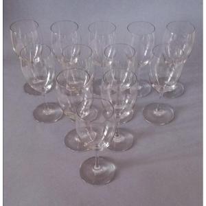 12 Small Baccarat Glasses, Brion High Model No. 4