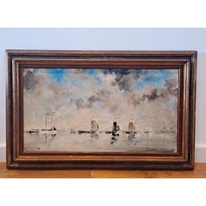 Marine Oil On Canvas Dirk Kruizinga (1895-1972)