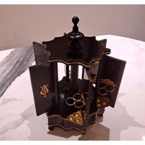 Napoleon III Cigar Humidor In Blackened Wood And Brass