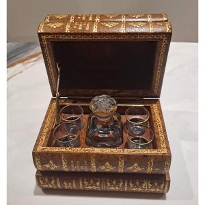 Liquor Cabinet Trompe l'Oeil Fake Books