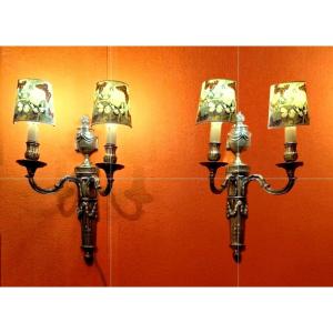 Pair Of Louis XVI Style Bronze Sconces