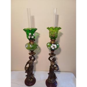 Pair Of Oil Lamps 
