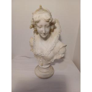 Bust Of A Woman In Alabaster 