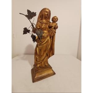  Holy Virgin And Child In Gilded Wood 