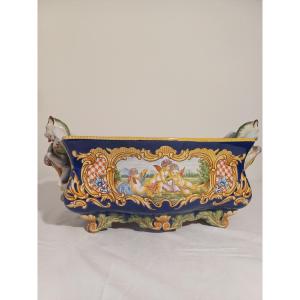 Earthenware Planter With Renaissance-style Enamel Decoration