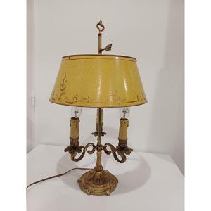 Three-light Bronze Bouillotte Lamp